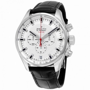 Zenith El Primero Sport Chronograph Automatic Silver Dial Brown Leather Men's Watch 03228040001C713