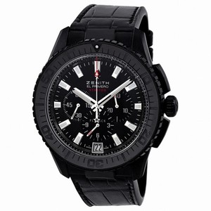 Zenith El Primero Stratos Fly Back Black Dial Alligator Leather Men's Watch 24.2060.405/21.C714