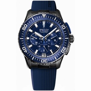 Zenith El Primero Stratos Flyback AMERICAS Blue Dial Blue Rubber Men's Watch 24.2066.405-57.R514