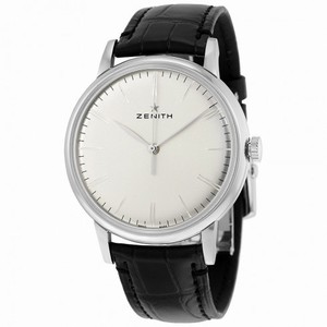 Zenith Elite Silver Dial Black Alligator Leather Automatic Men's Watch 03.2270.6150/01.C493