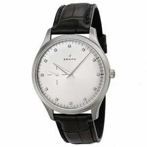 Zenith Elite Silver Dial Stainless Steel Black Leather Automatic Men's Watch 03.2010.681/02.C493