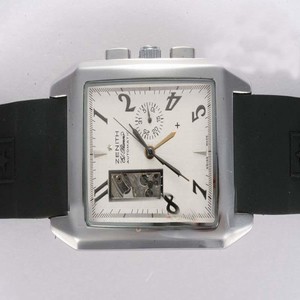 Zenith Port Royal Open Grande 03.0550.4021/01.C503 36x51mm Mens Black Ostrich Leather Strap Watch