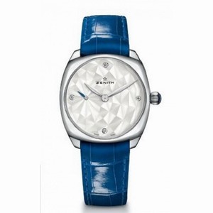 Zenith Star White Lacquered Dial Diamond Ladies Watch 03197168180C754