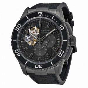 Zenith Stratos Spindrift  Chronograph Carbon Fiber Dial Fabric-Covered Rubber Men's Watch 752060406121R573