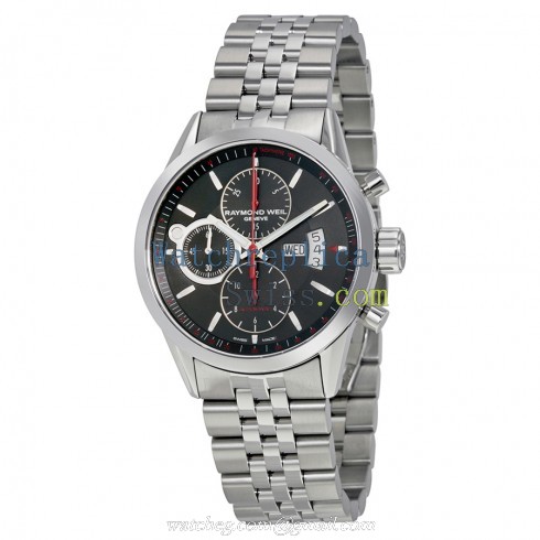 Raymond Weil Freelancer Black Dial Chronograph Stainless Steel Automatic Men's Watch 7730-ST-20041